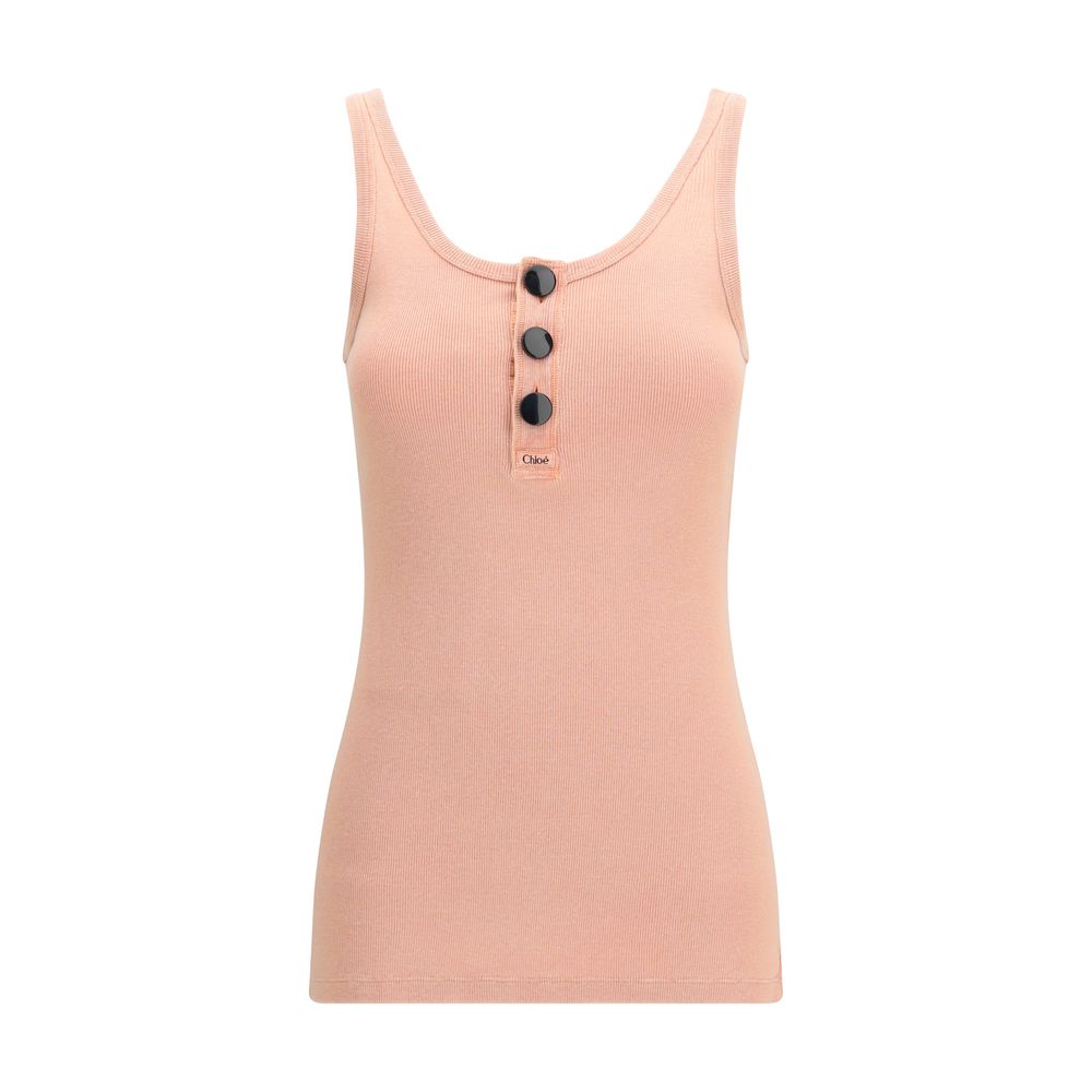 Chloé Multicolor Cotton Sleeveles Women's T-Shirt
