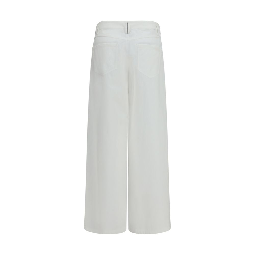 Brunello Cucinelli White Cotton Casual Women's Pants