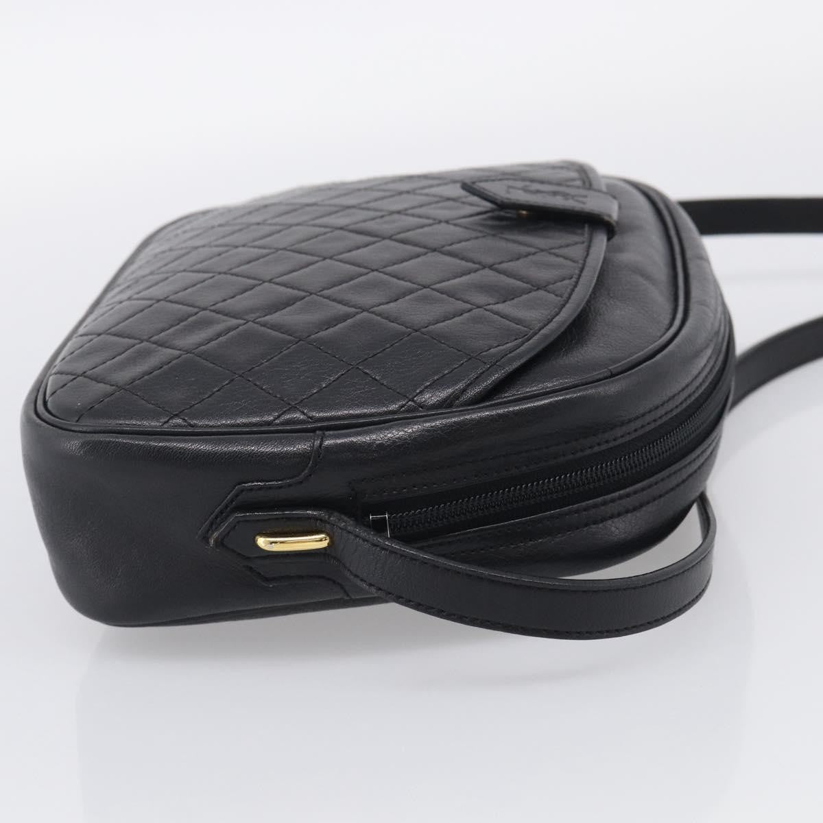 Saint Laurent Vintage Shoulder Bag Leather Black Leather Shoulder Bag Bag (Pre-Owned)