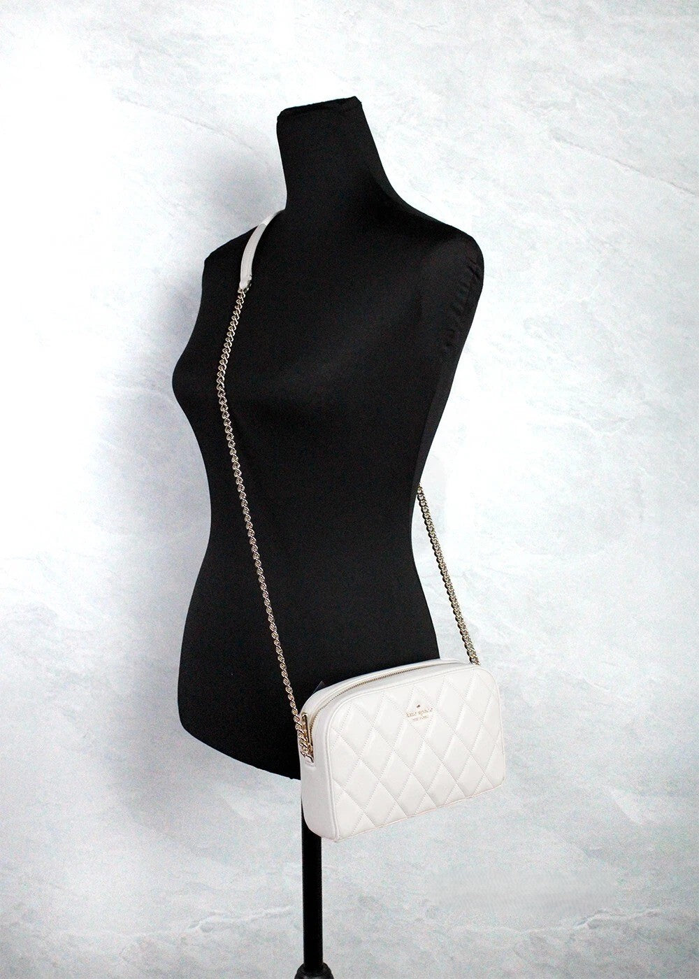 Kate Spade Kate Spade Carey Mini Parchment Quilted Smooth Leather Camera Crossbody Women's Handbag