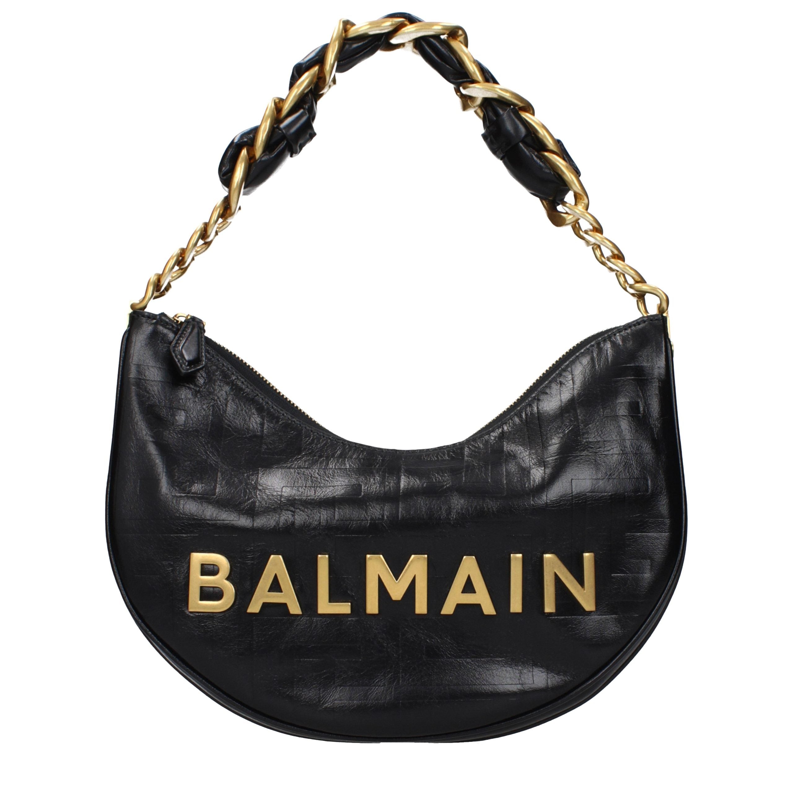 Balmain Black Leather Shoulder Women's Bag