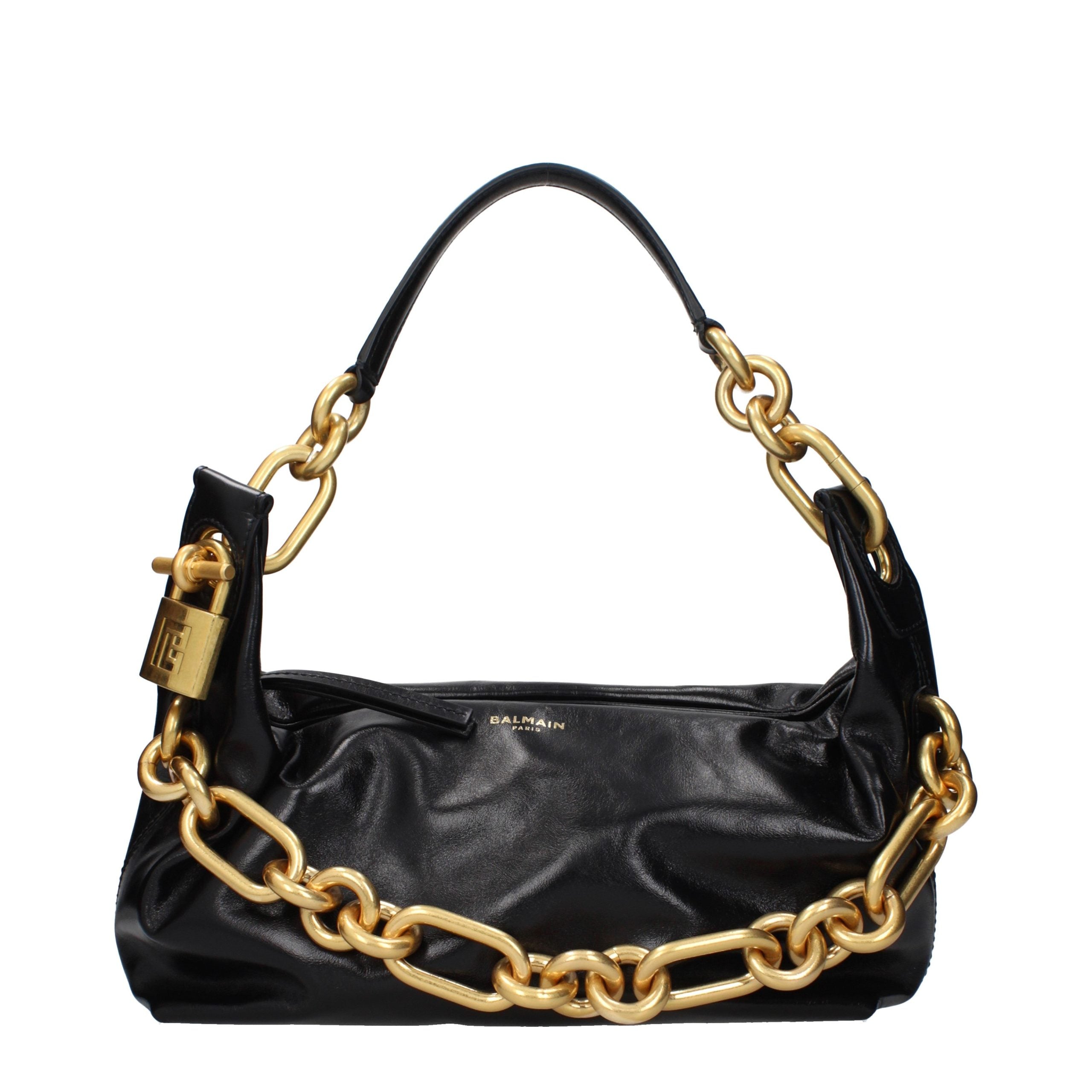 Balmain Black Leather Shoulder Women's Bag
