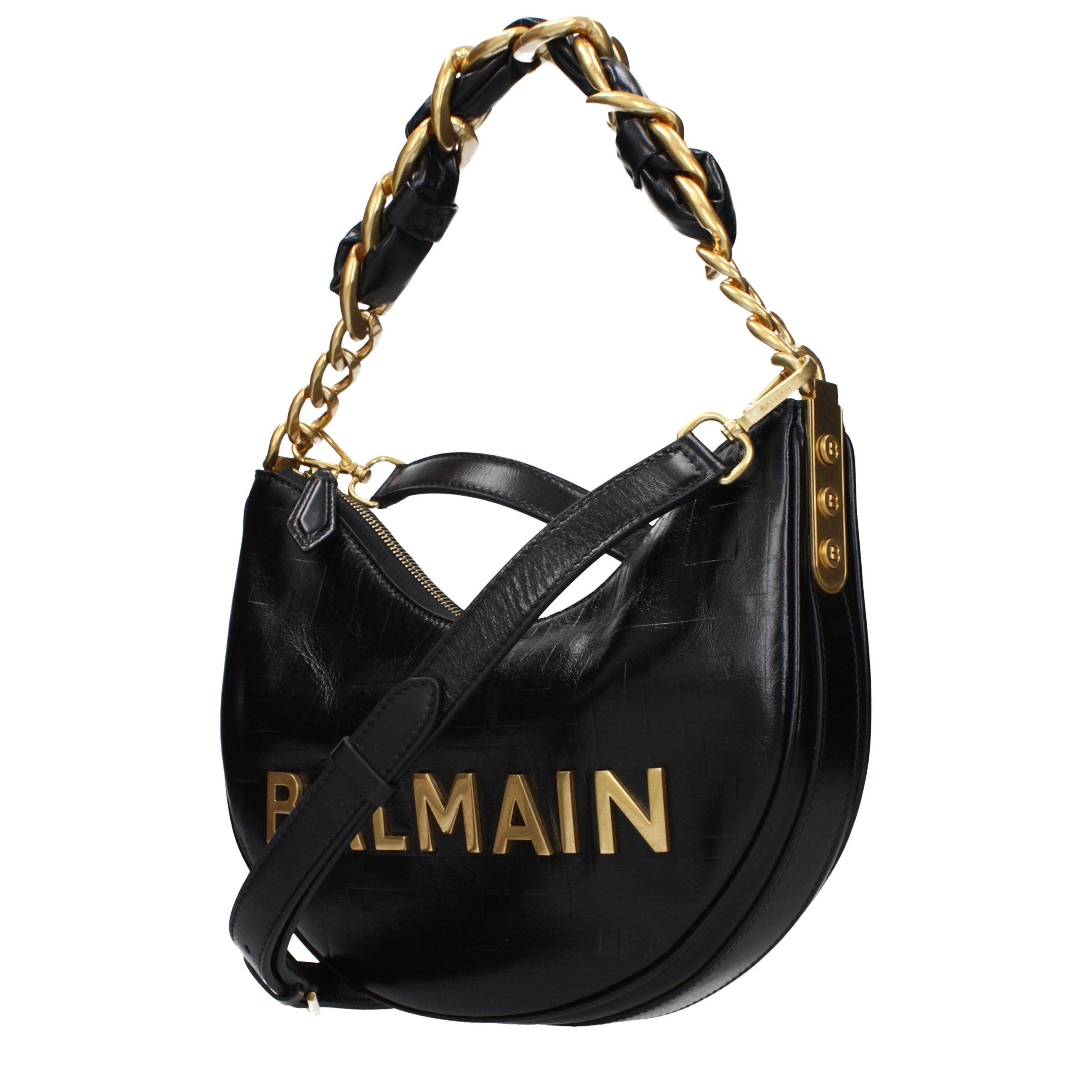 Balmain Black Leather Shoulder Women's Bag
