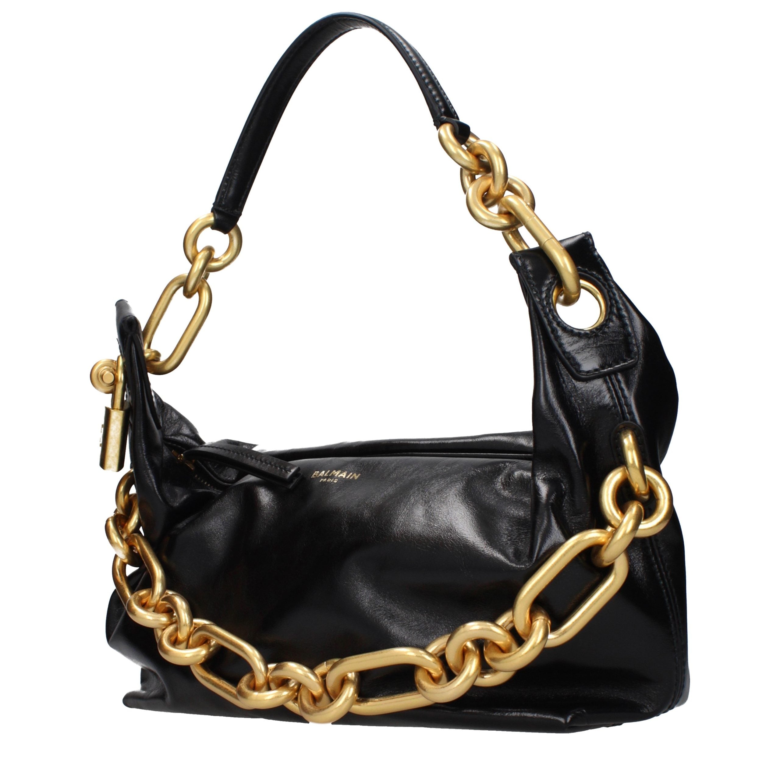 Balmain Black Leather Shoulder Women's Bag