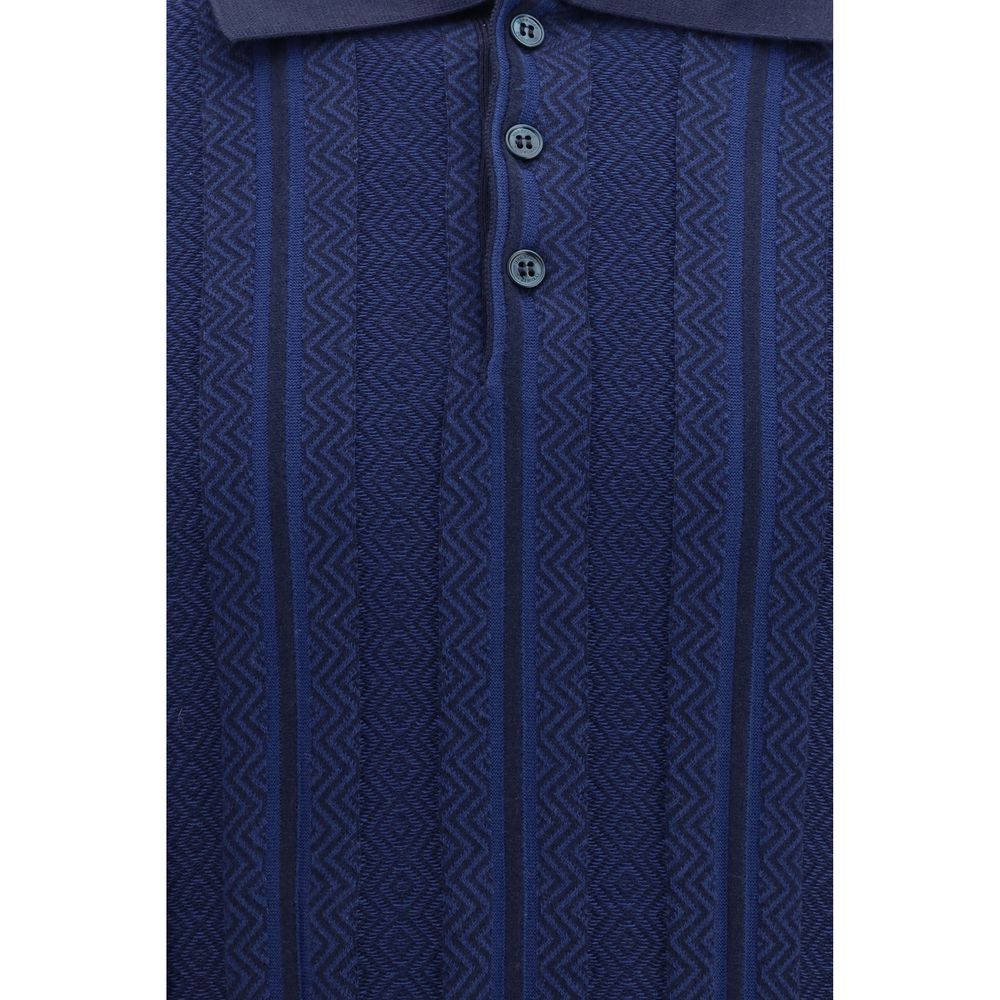 Brunello Cucinelli Blue Cotton Polo Men's Shirt