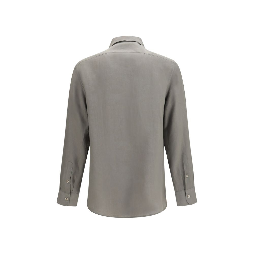Brunello Cucinelli Bicolor Linen Dress Men's Shirt