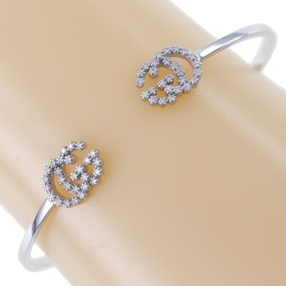 Gucci Double G Silver White Gold Bracelet Jewelry (Pre-Owned)