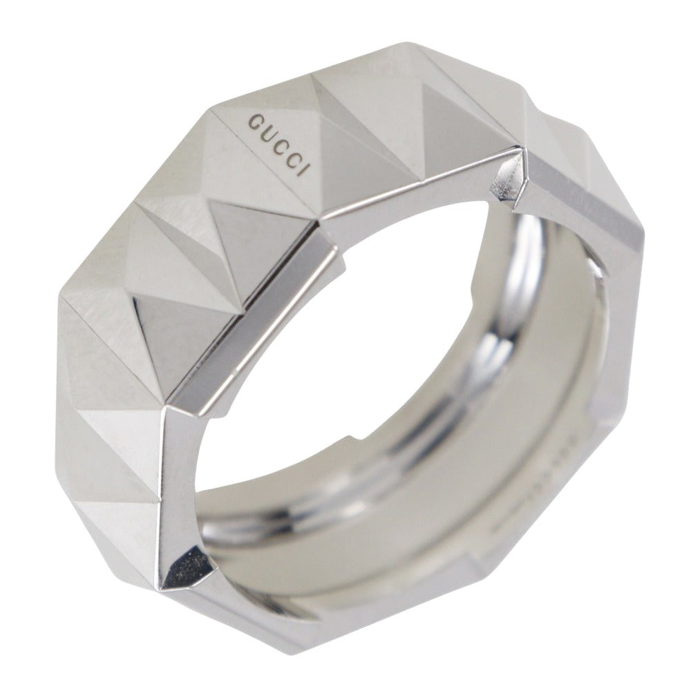 Gucci Link To Love Silver White Gold Ring Jewelry (Pre-Owned)