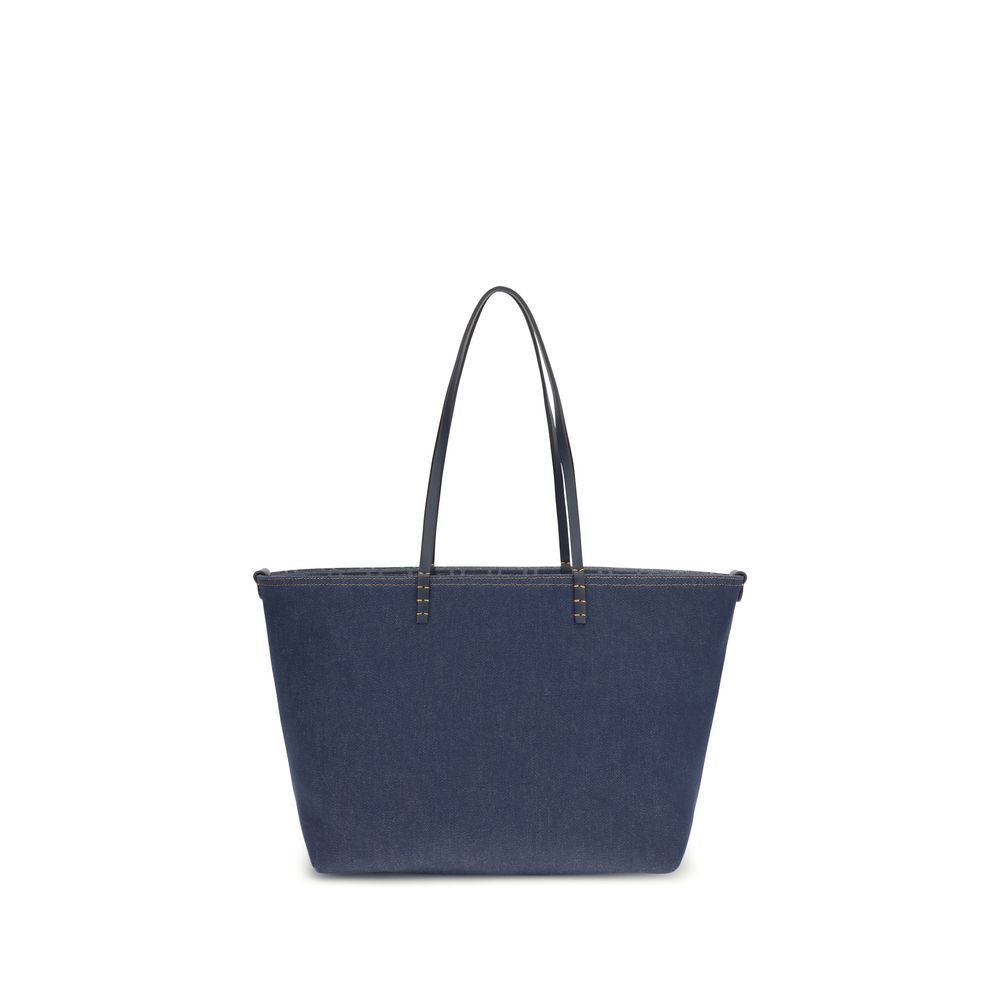 Fendi Blue Cotton Shoulder Women's Bag