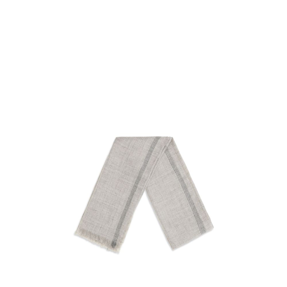 Brunello Cucinelli Gray Linen Men's Scarf