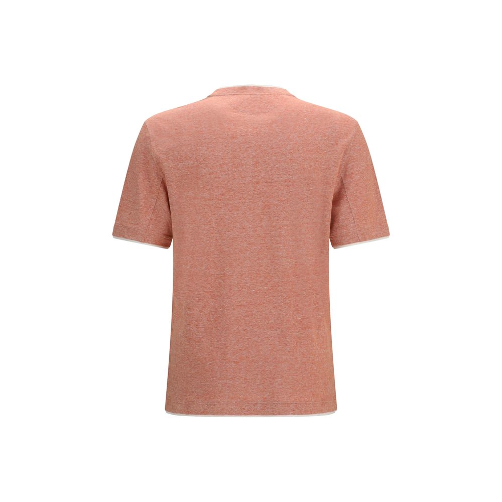 Brunello Cucinelli Orange Cotton Men's T-Shirt