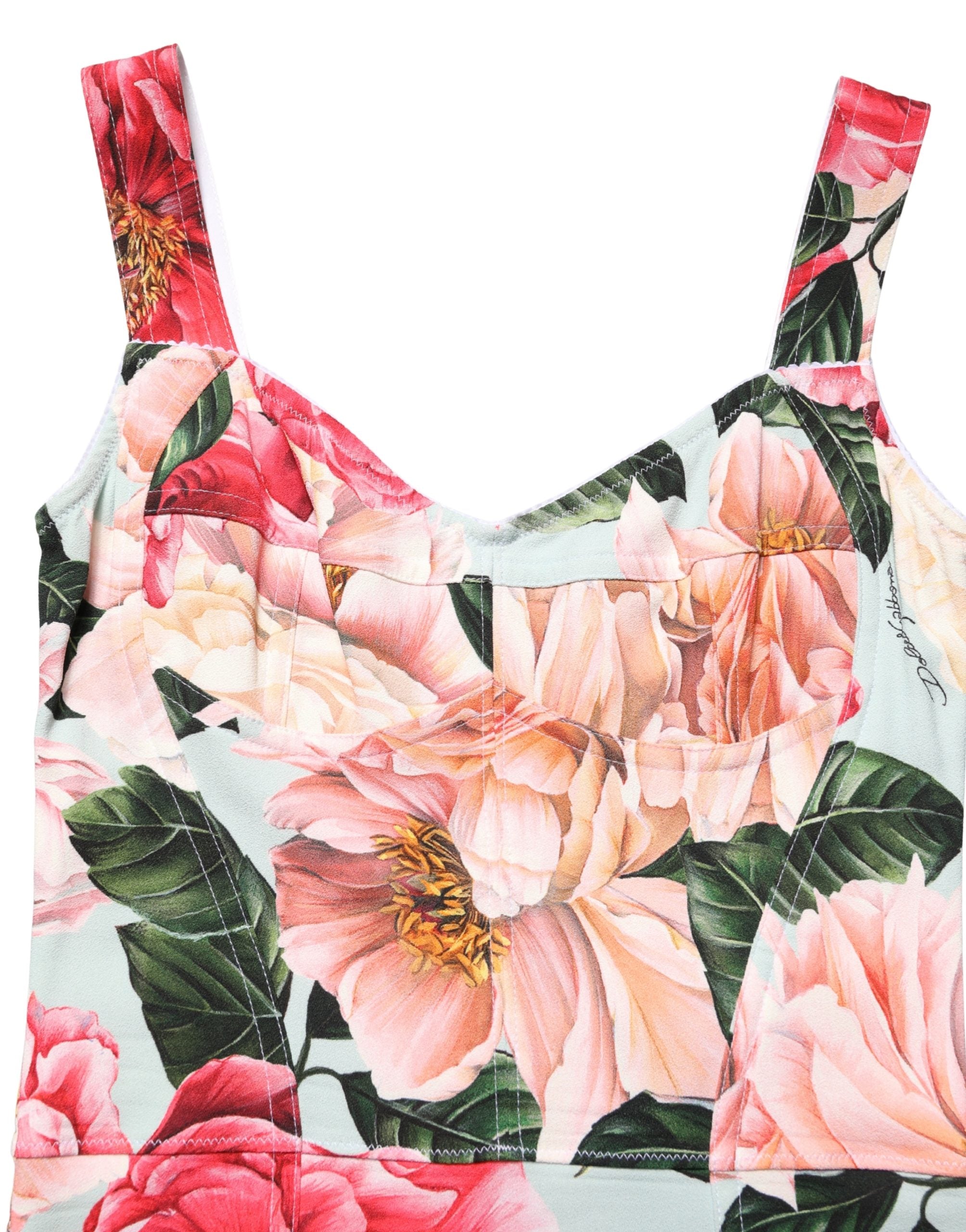 Dolce & Gabbana Multicolor Floral Print Viscose Sheath Women's Dress