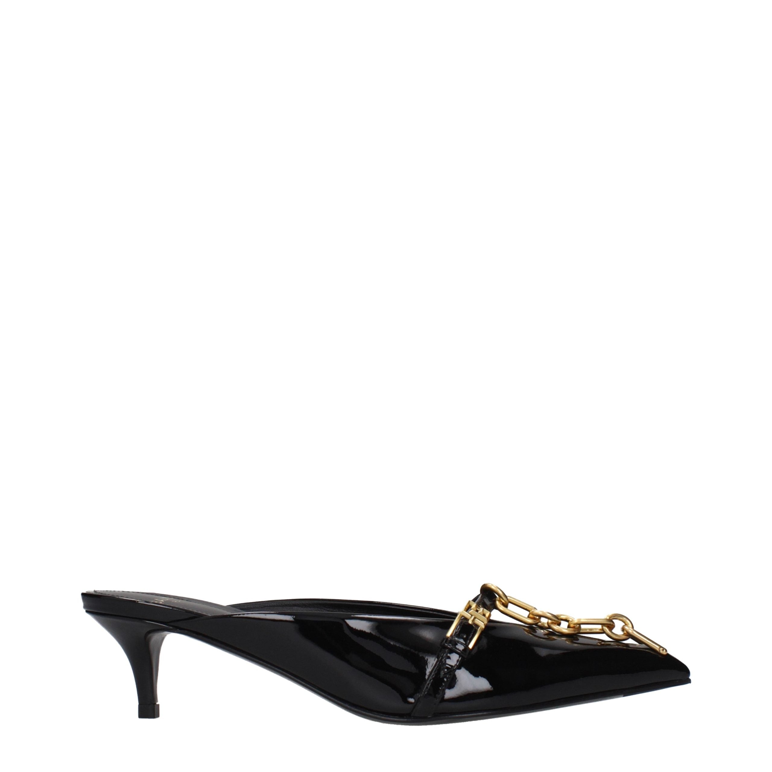 Balmain Black Leather Platform Women's Sandals
