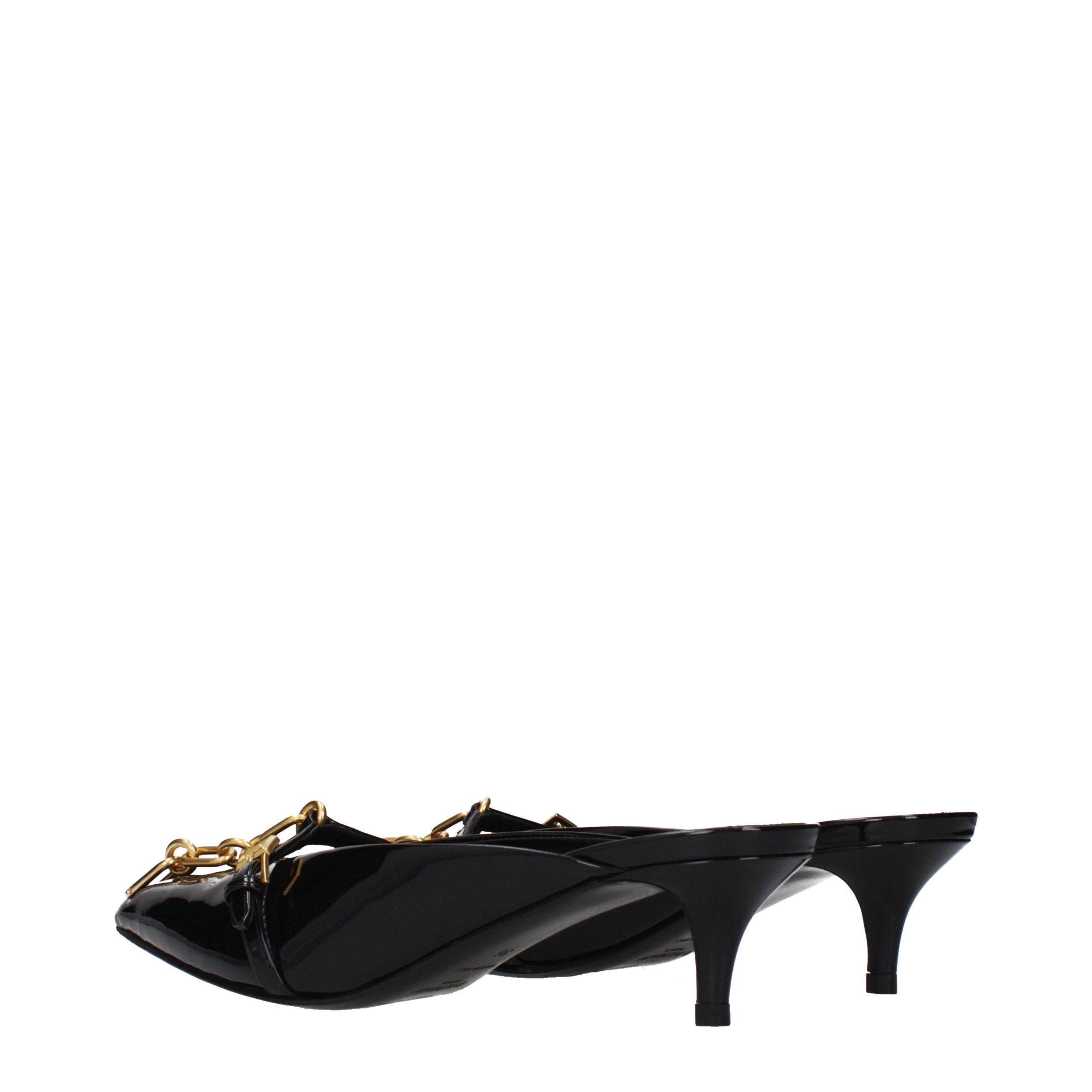 Balmain Black Leather Platform Women's Sandals