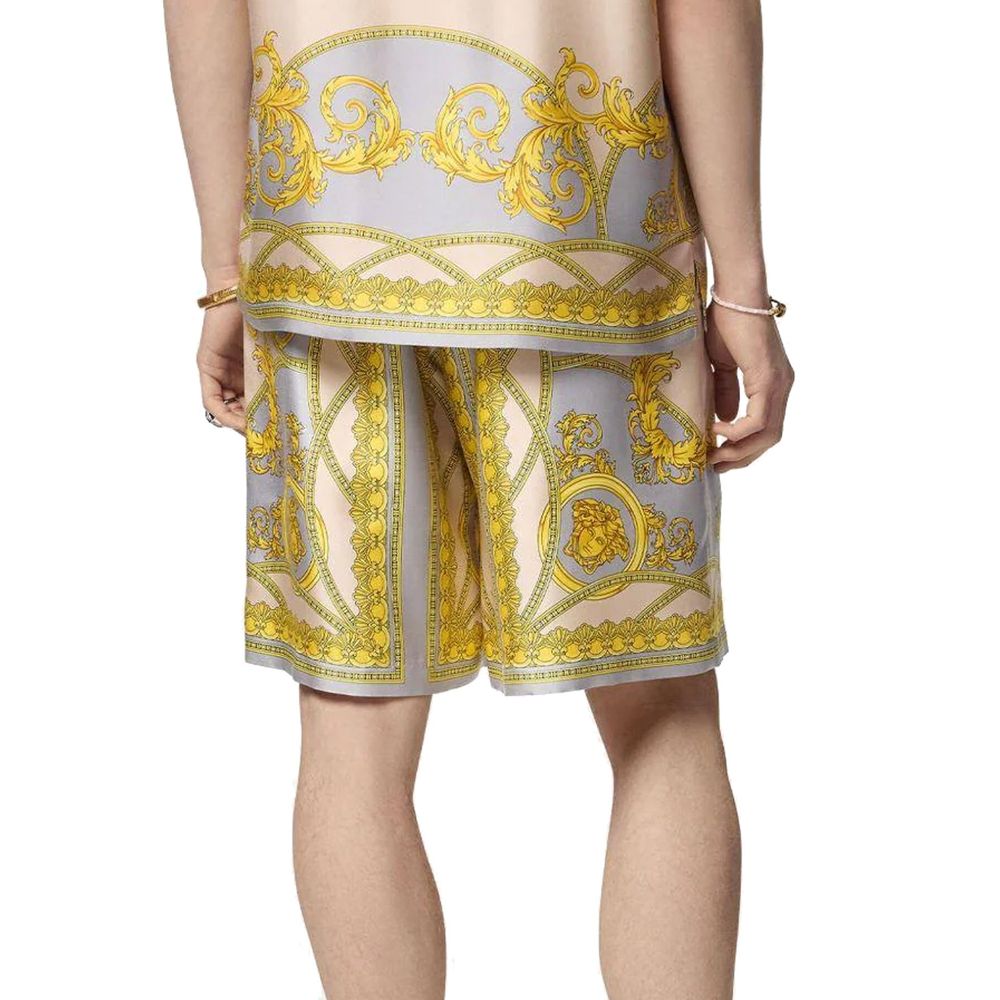 Versace Gray Silk Bermuda Men's Shorts
