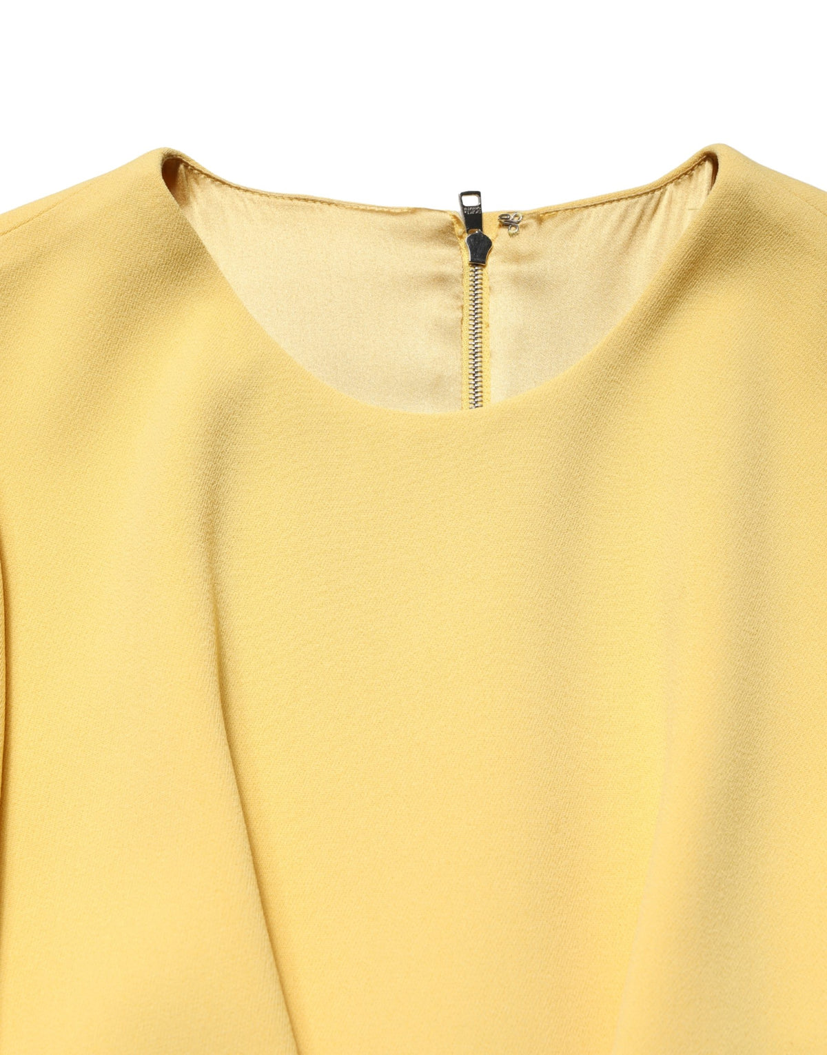 Dolce & Gabbana Yellow Short-Sleeved Crew Neck Midi Women's Dress