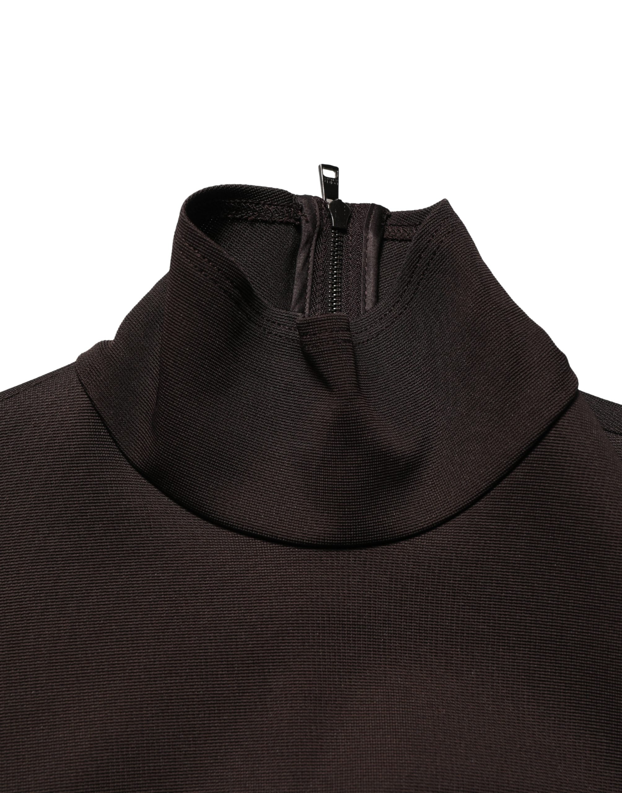 Dolce & Gabbana Brown Turtleneck Jersey Long Maxi Women's Dress (Pre-Owned)