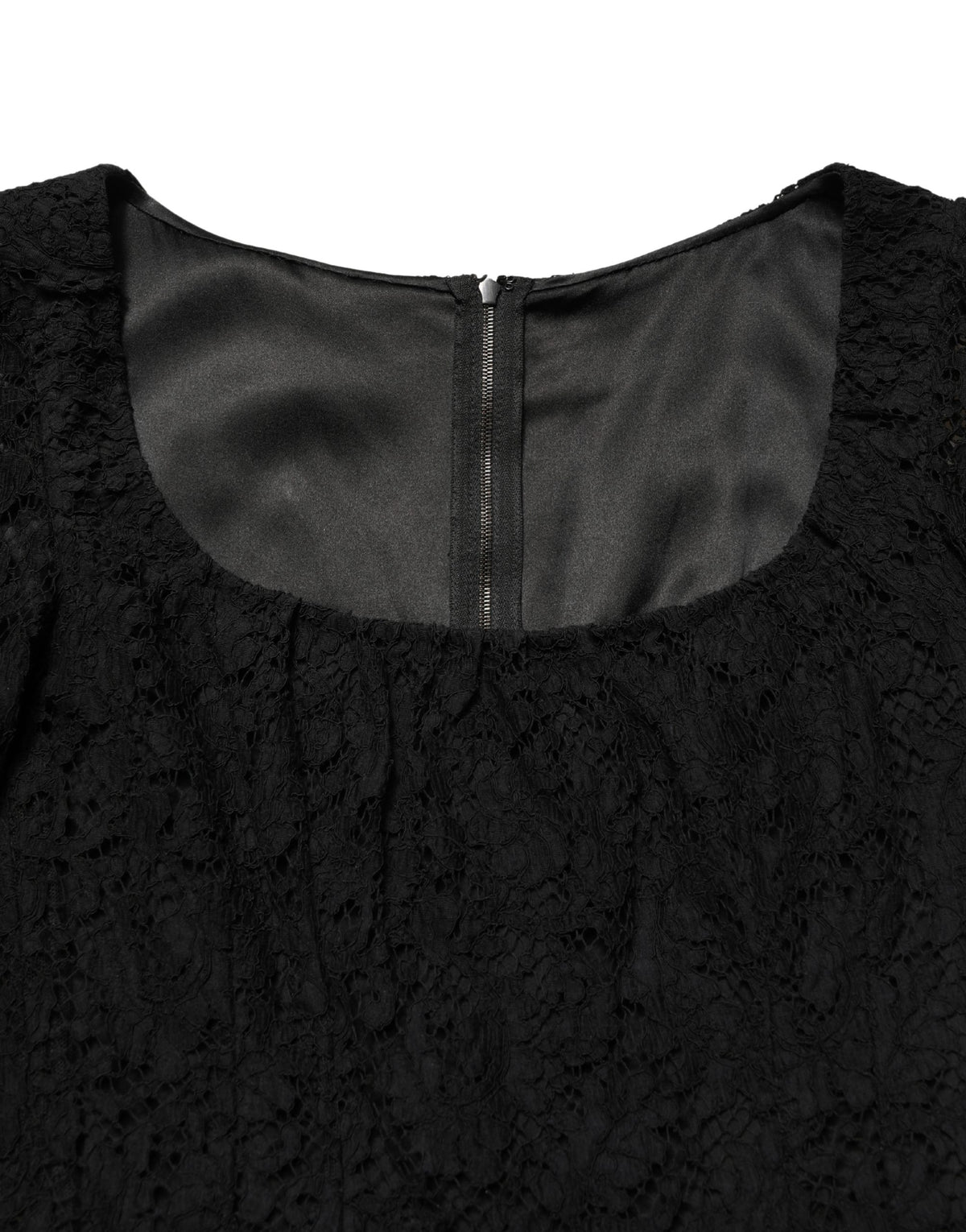 Dolce & Gabbana Black Lace Square Neck LongSleeve Maxi Women's Dress