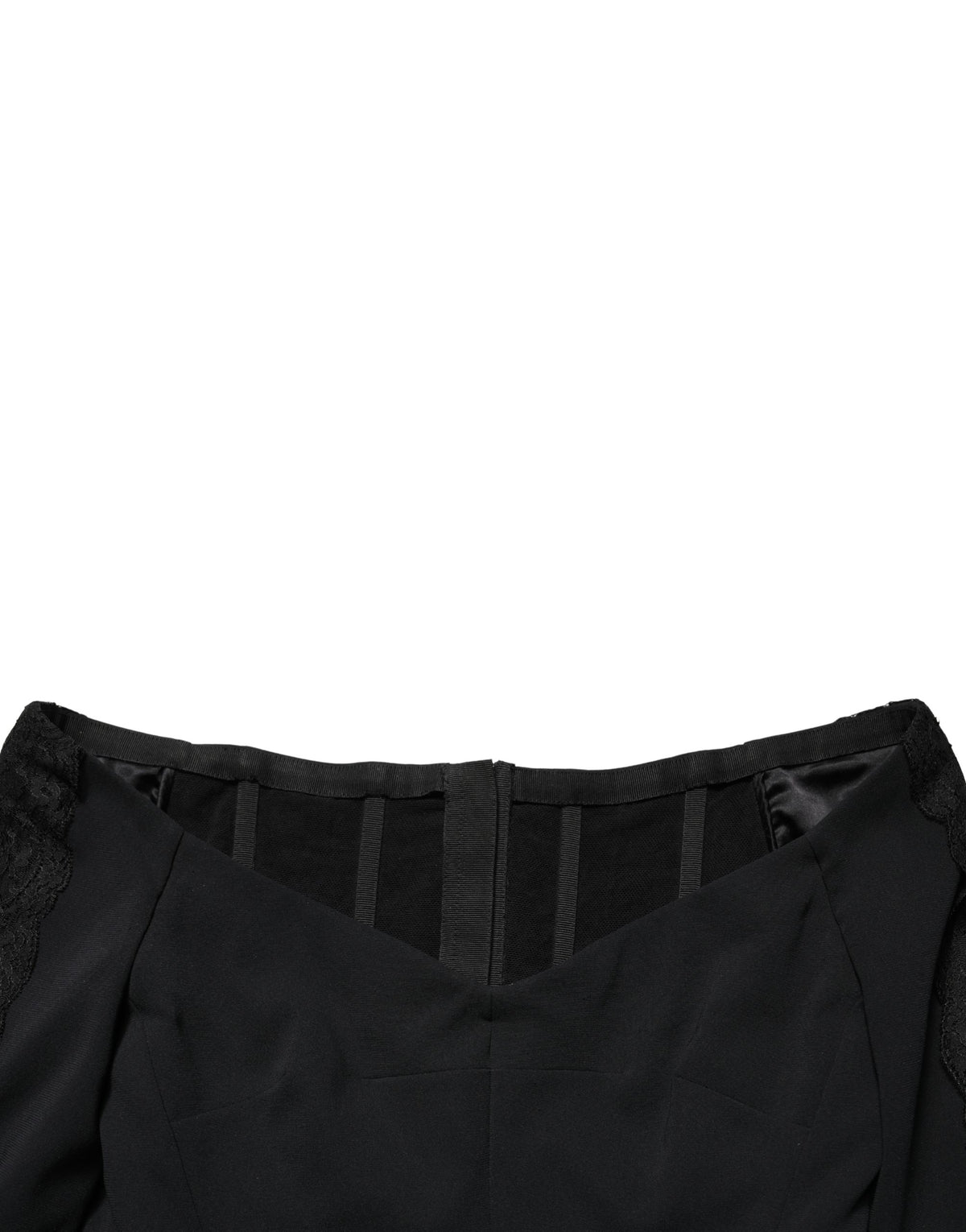 Dolce & Gabbana Black Silk Button Bodice Sheath Maxi Women's Dress (Pre-Owned)