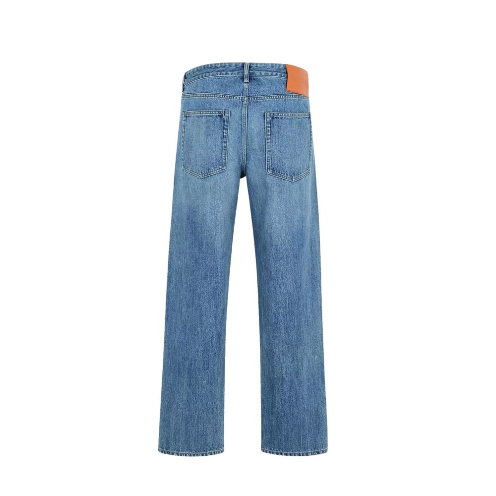 Jil Sander Blue Cotton Straight-Leg Men's Jeans