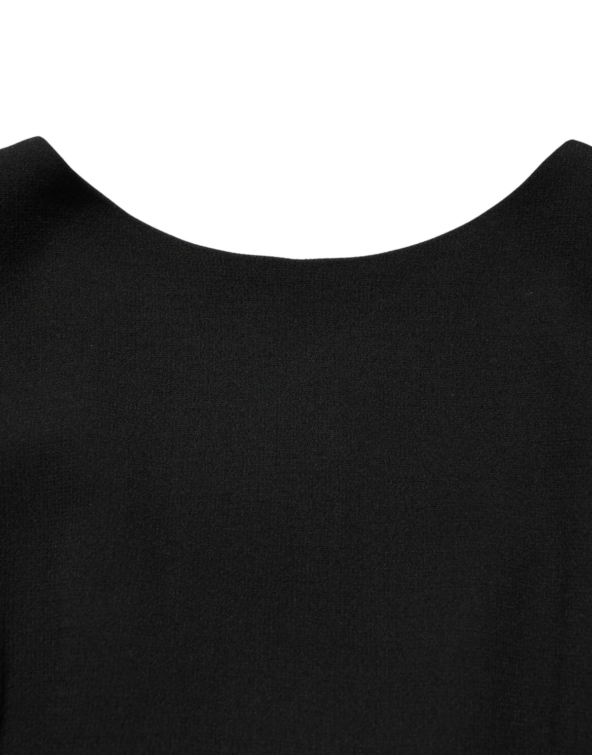 Dolce & Gabbana Black Wool Crepe Long Sleeves Midi Women's Dress