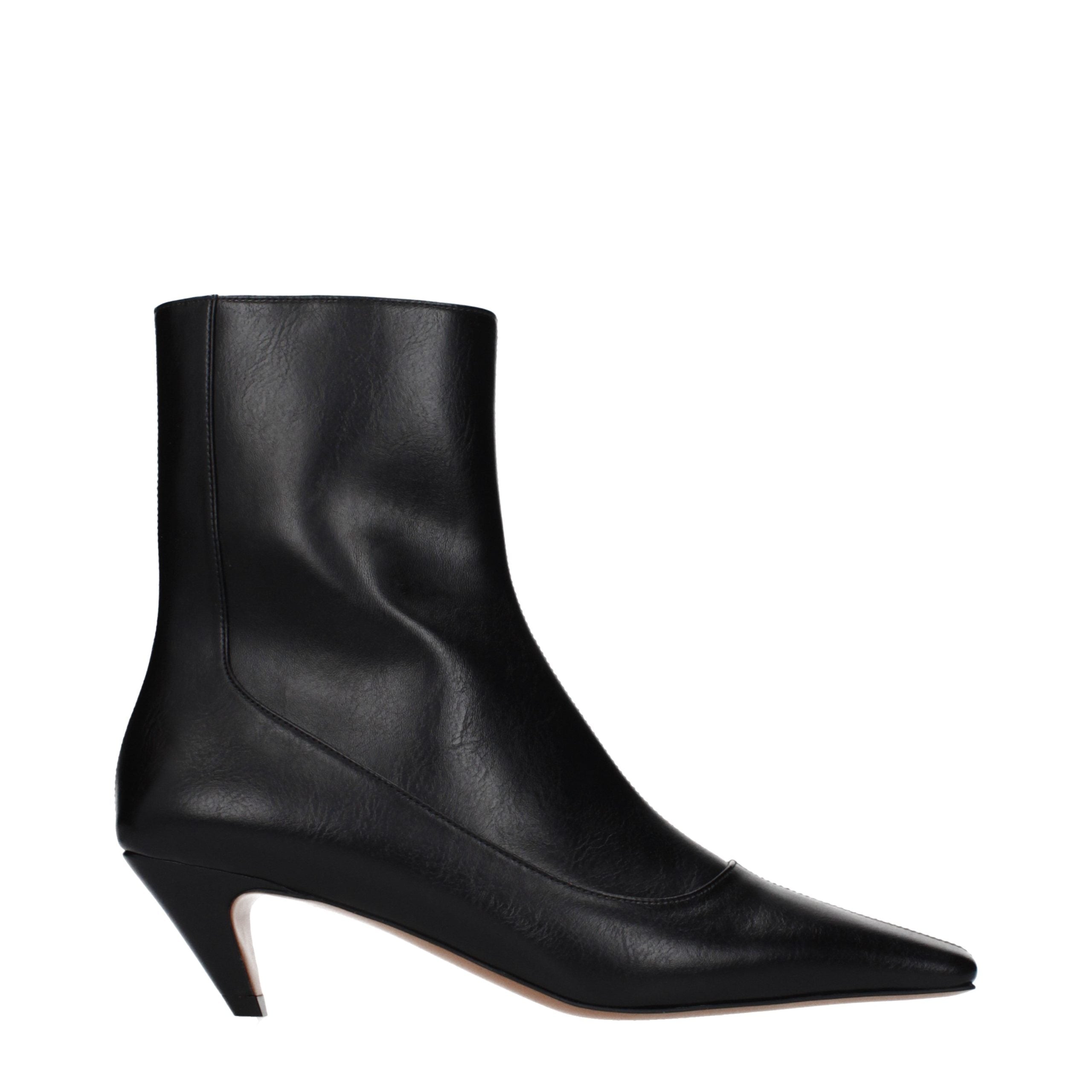 Stella McCartney Black Leather Ankle Women's Boots