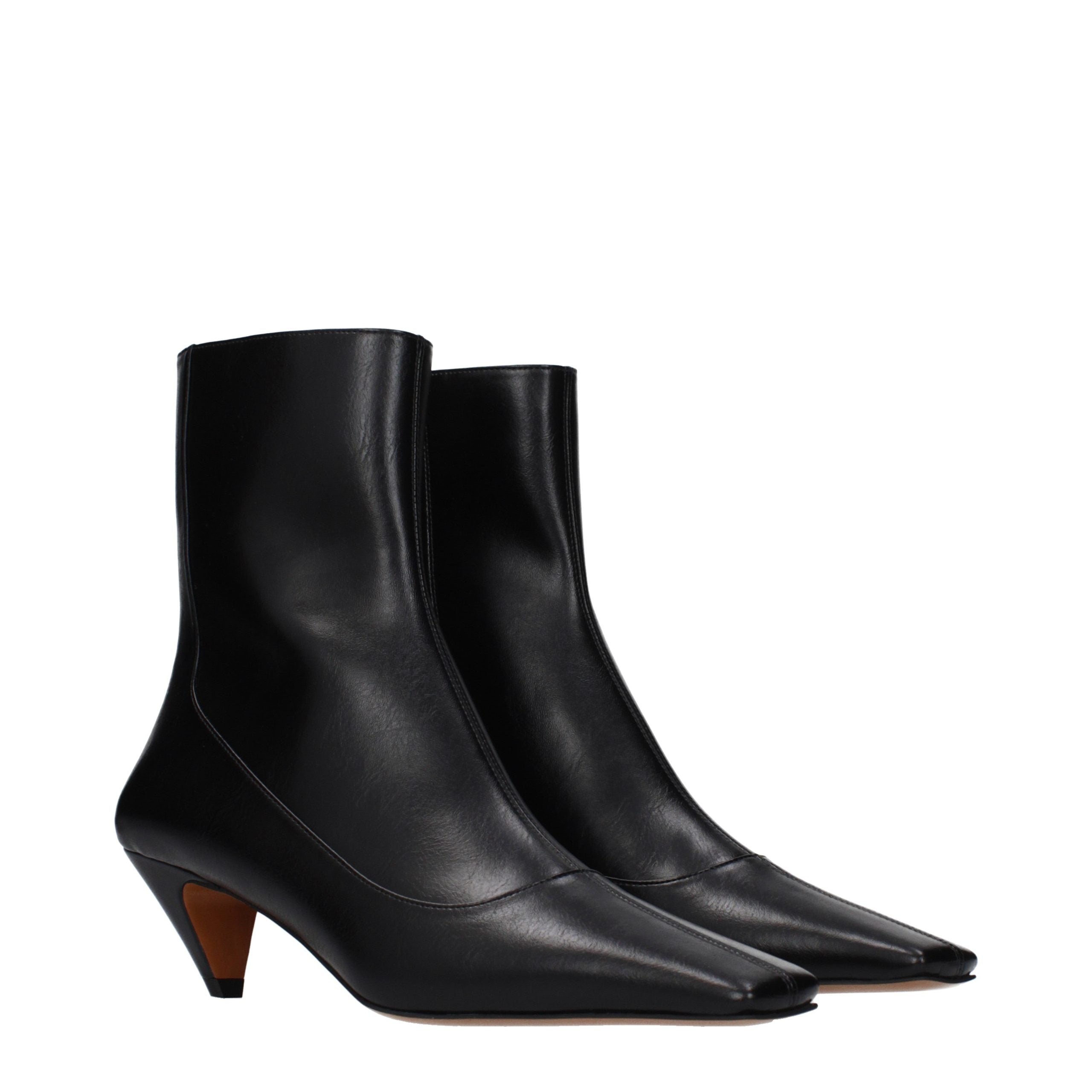 Stella McCartney Black Leather Ankle Women's Boots