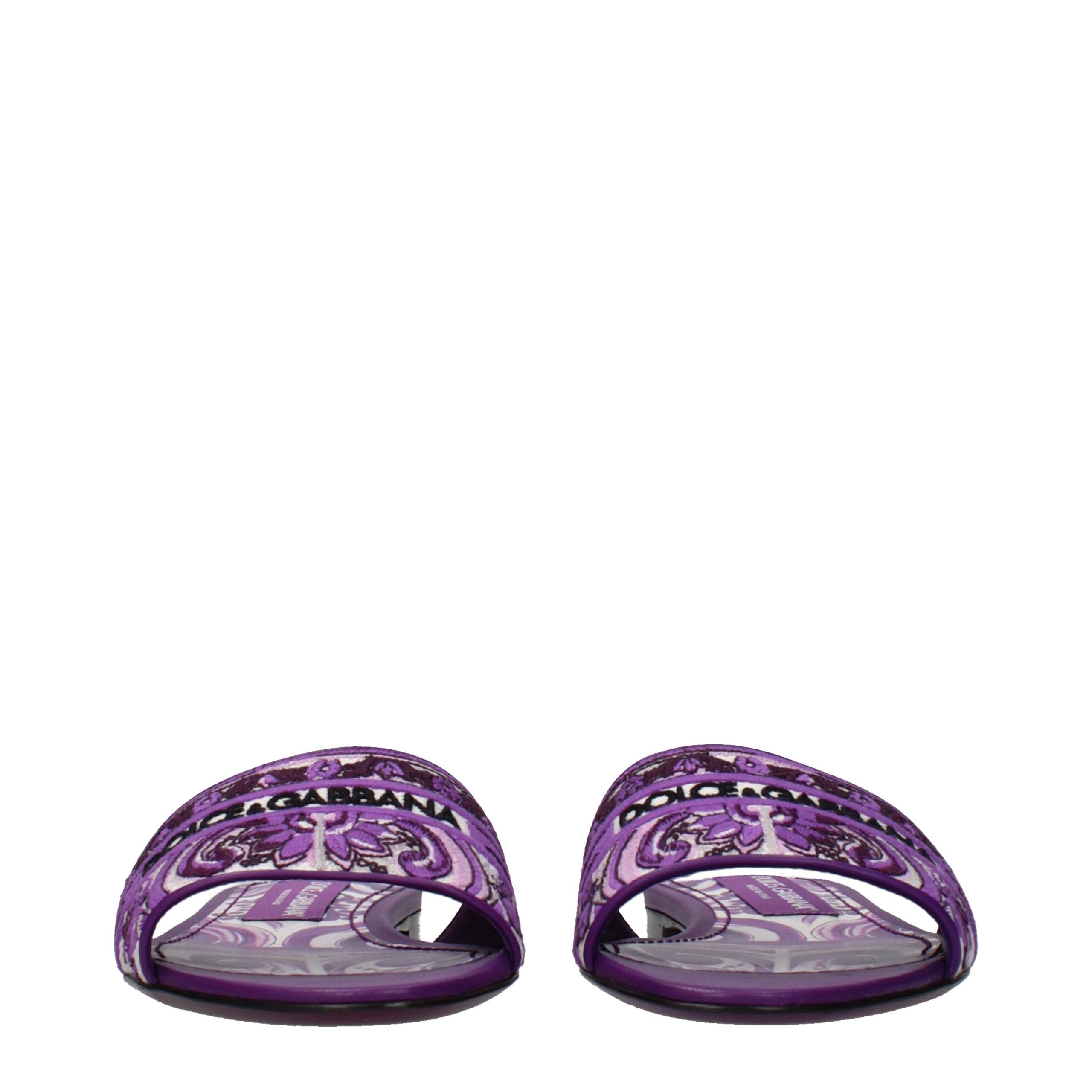 Dolce & Gabbana Purple Fabric Women's Slippers