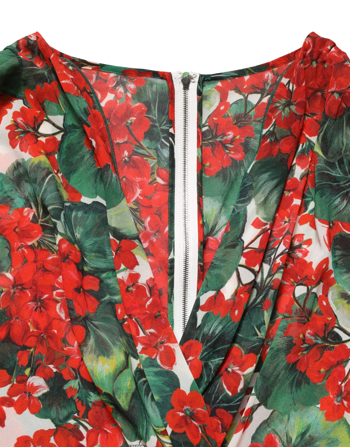 Dolce & Gabbana Multicolor Floral Long Sleeves V-neck Women's Dress (Pre-Owned)