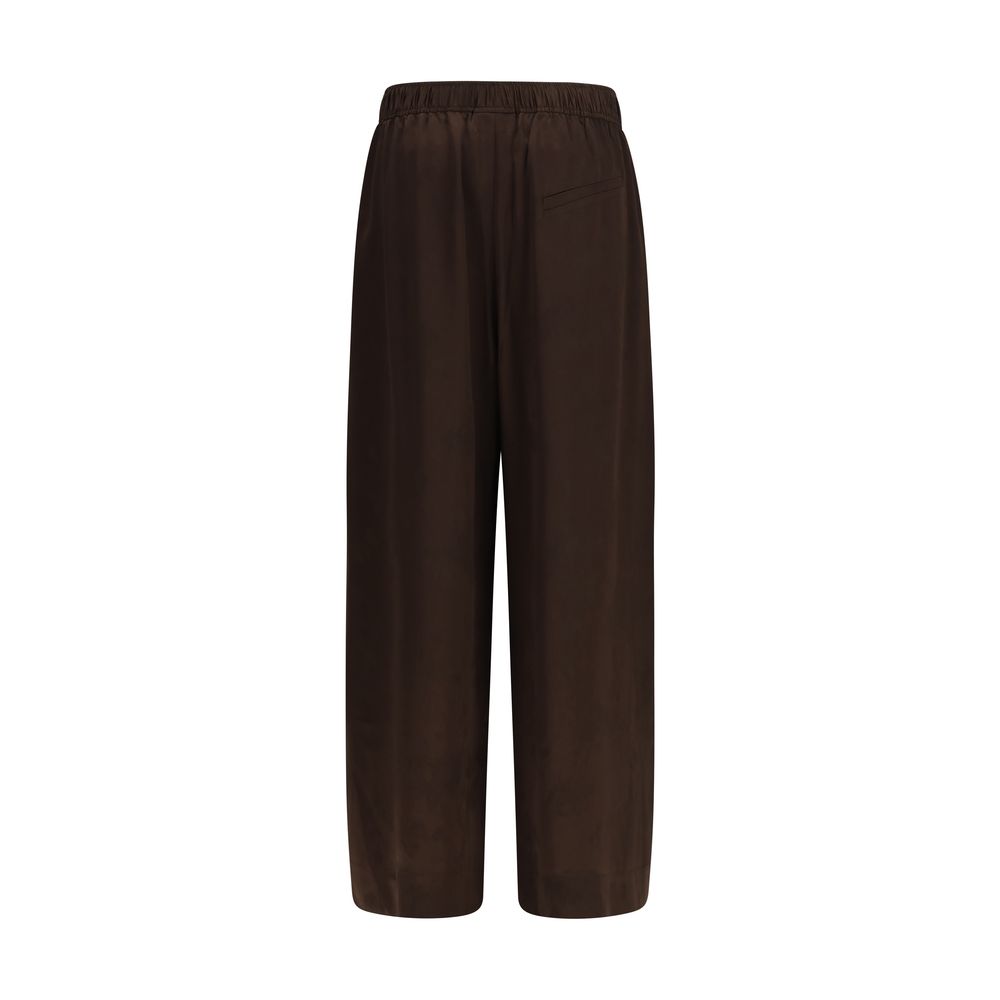 Ganni Brown Acetate Casual Women's Pants