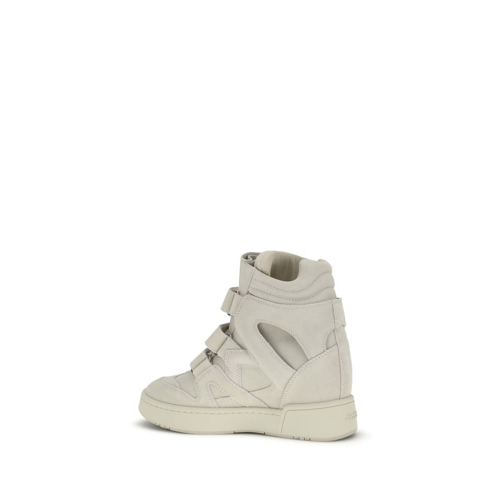 Isabel Marant Beige Calf Leather Bos Taurus Platform Women's Sneakers