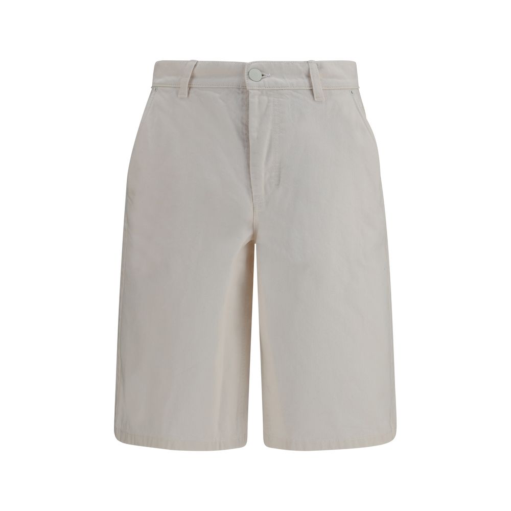 Ami Paris White Cotton Bermuda Men's Shorts