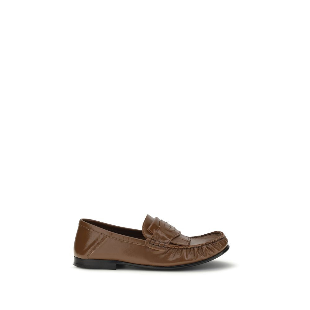 Marni Brown Lamb Ovis Aries Aries Slip-On Women's Loafers