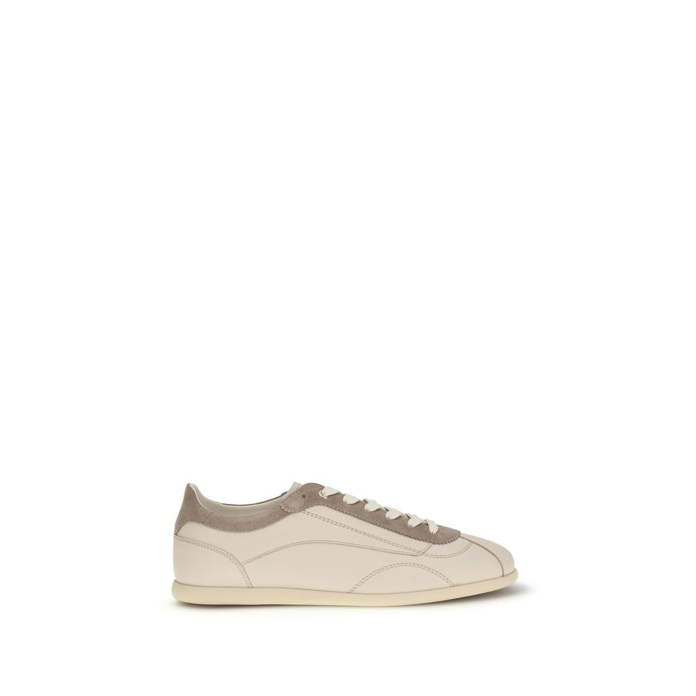 Brunello Cucinelli Beige Leather Low Top Men's Sneakers