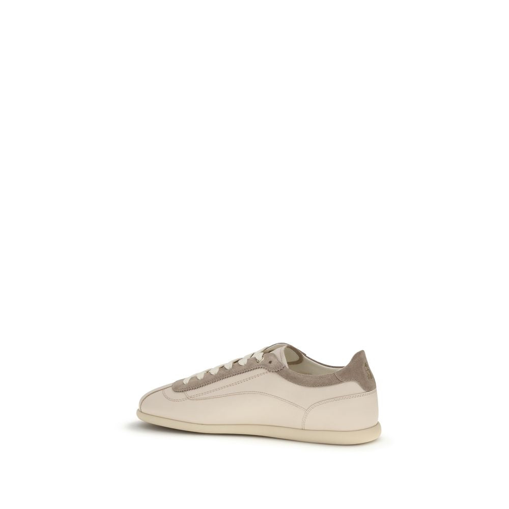 Brunello Cucinelli Beige Leather Low Top Men's Sneakers