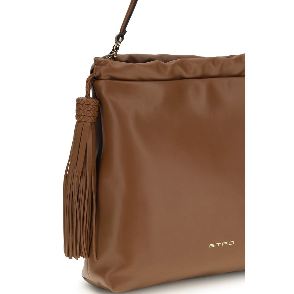 Etro Brown Lamb Ovis Aries Aries Shoulder Women's Bag