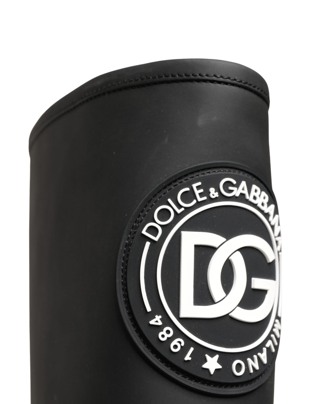 Dolce & Gabbana Black Rubberised Leather High Boots Women's Shoes