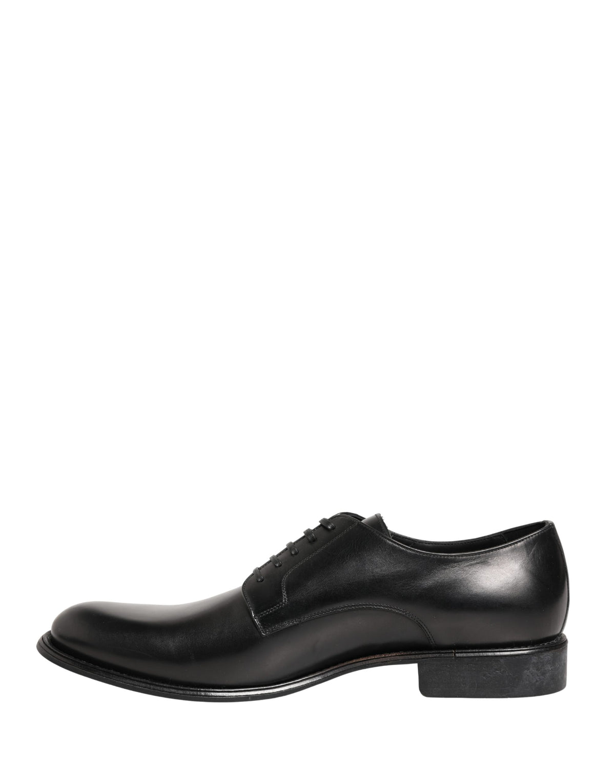 Dolce & Gabbana Black Calfskin Leather Derby Men Dress Men's Shoes