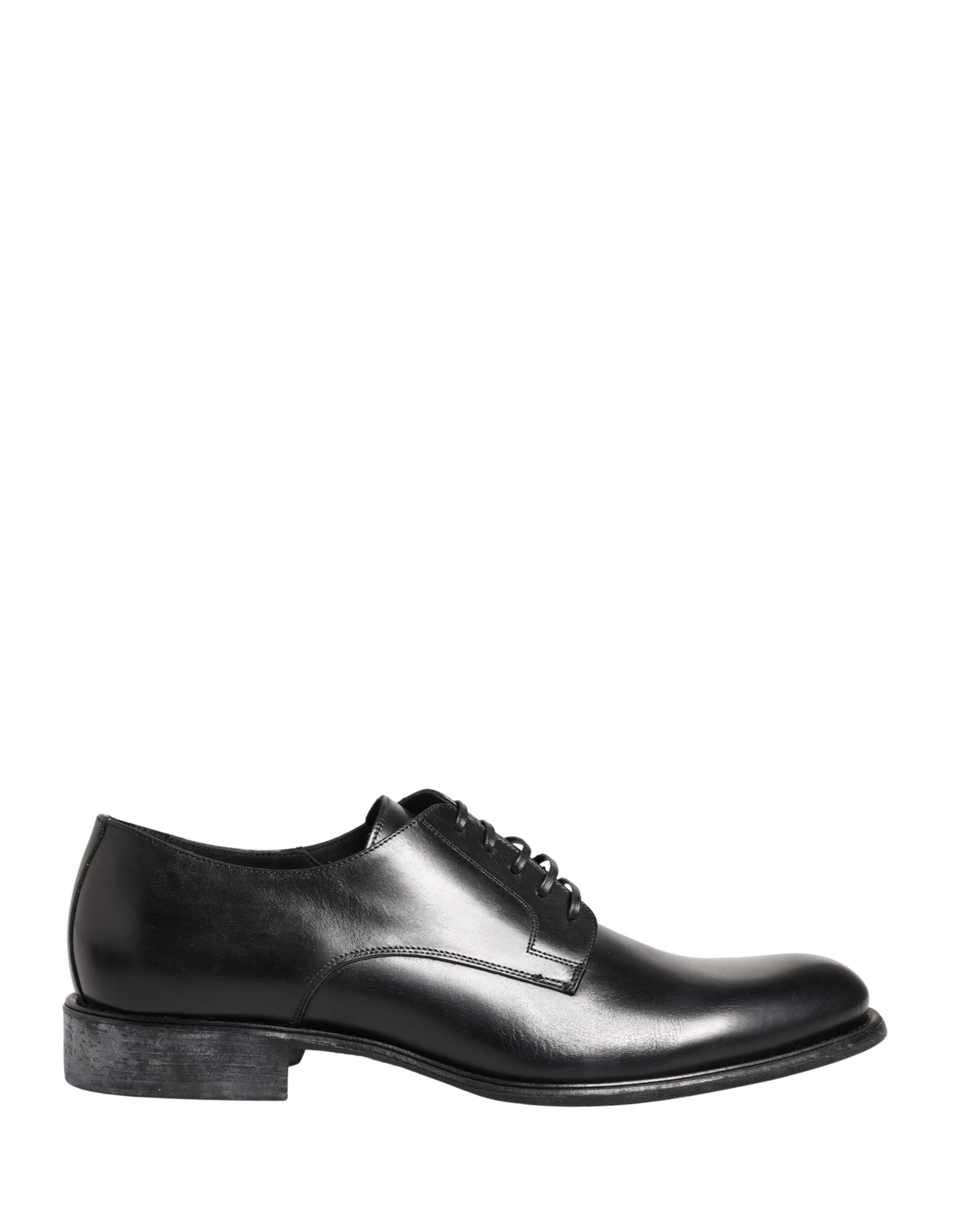 Dolce & Gabbana Black Calfskin Leather Derby Men Dress Men's Shoes (Pre-Owned)