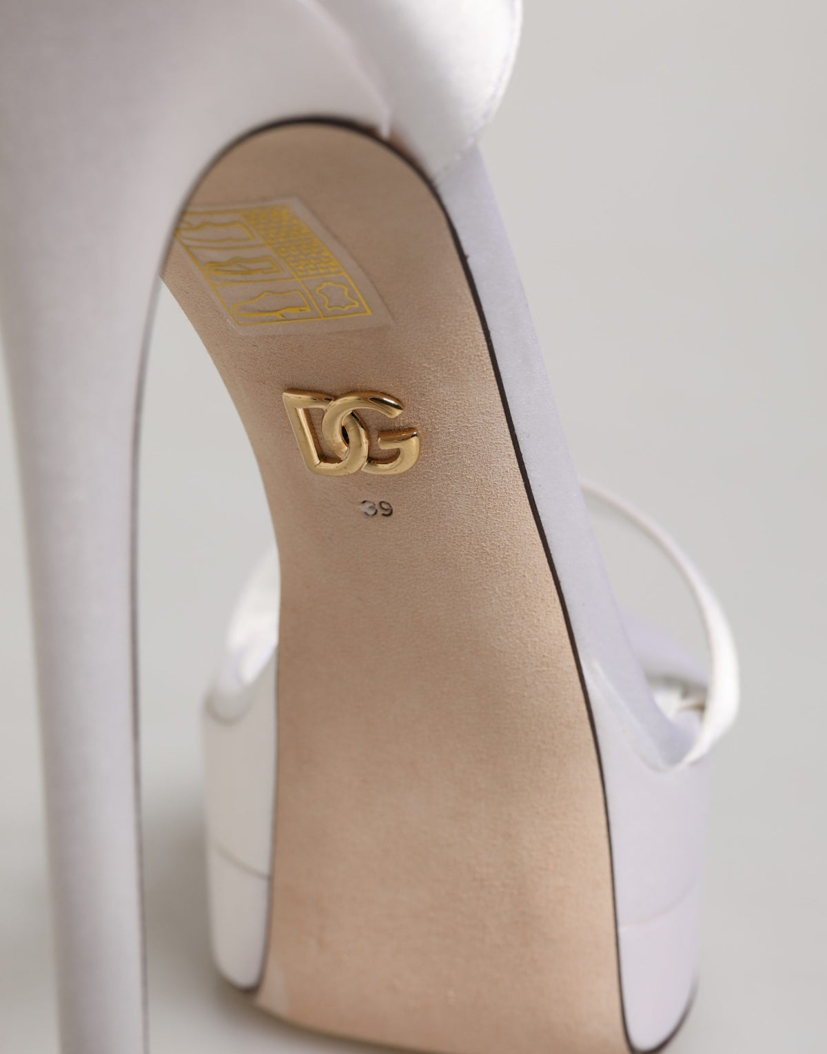 Dolce & Gabbana White Platform Ankle Strap Sandals Women's Shoes