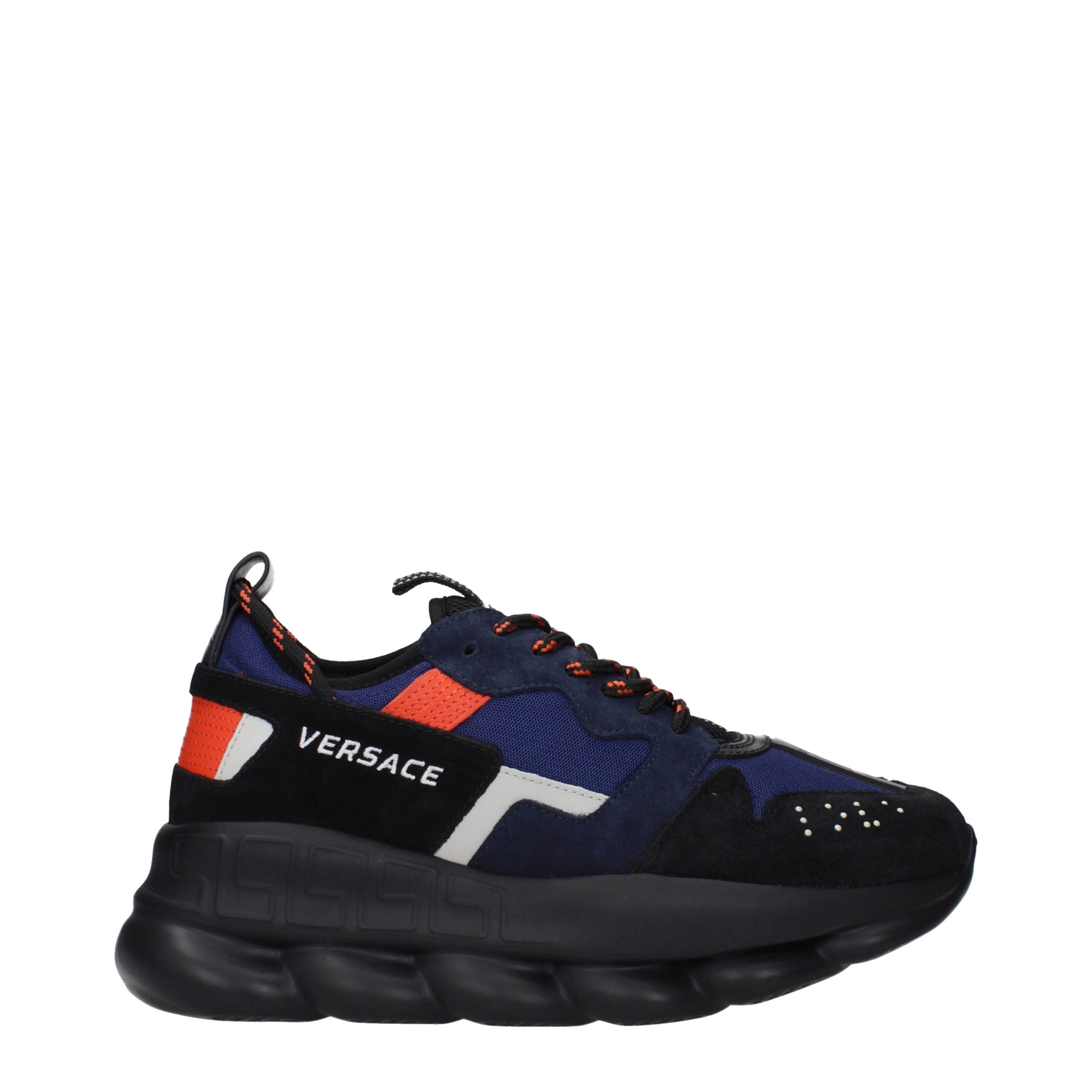 Versace Blue Fabric Athletic Men's Sneakers