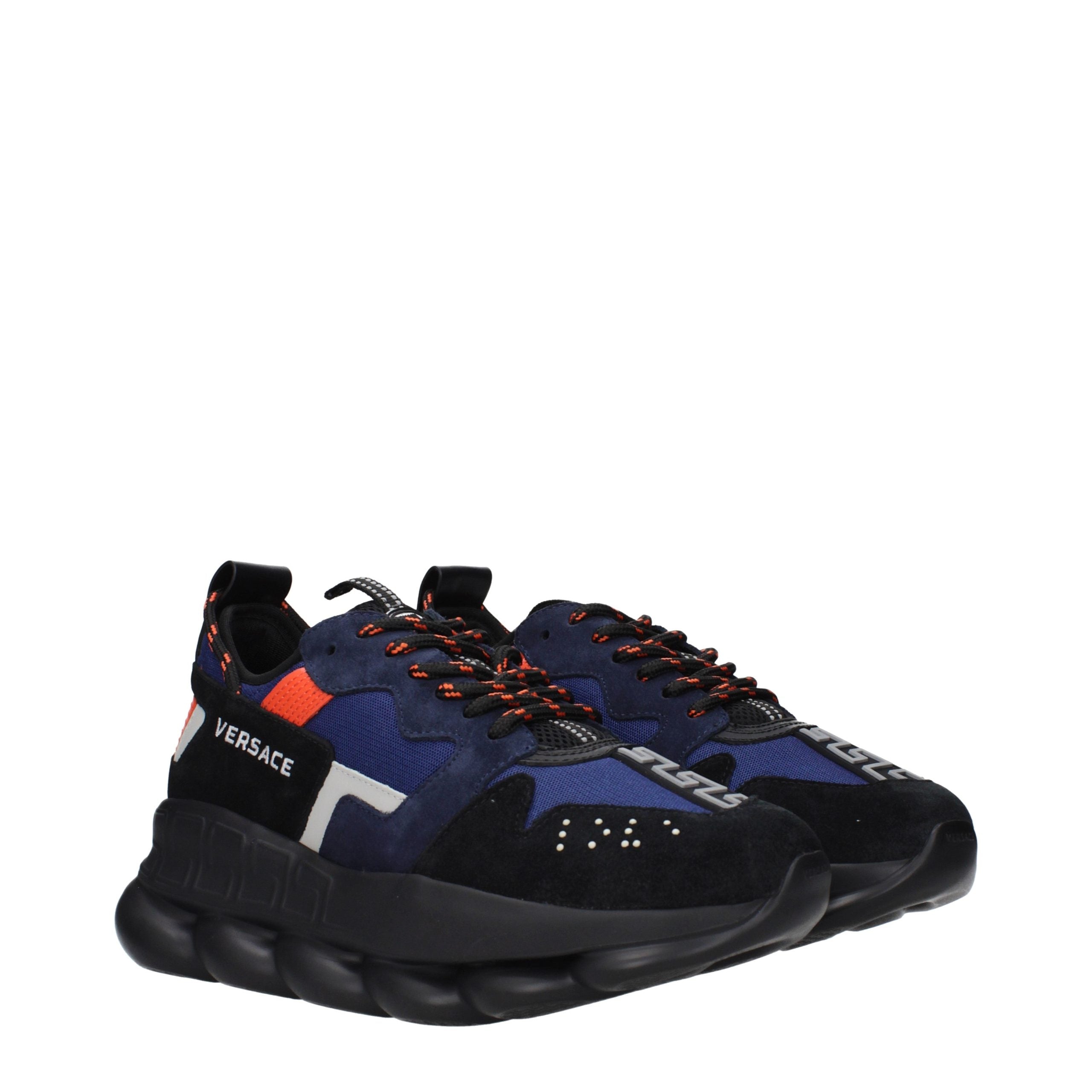Versace Blue Fabric Athletic Men's Sneakers
