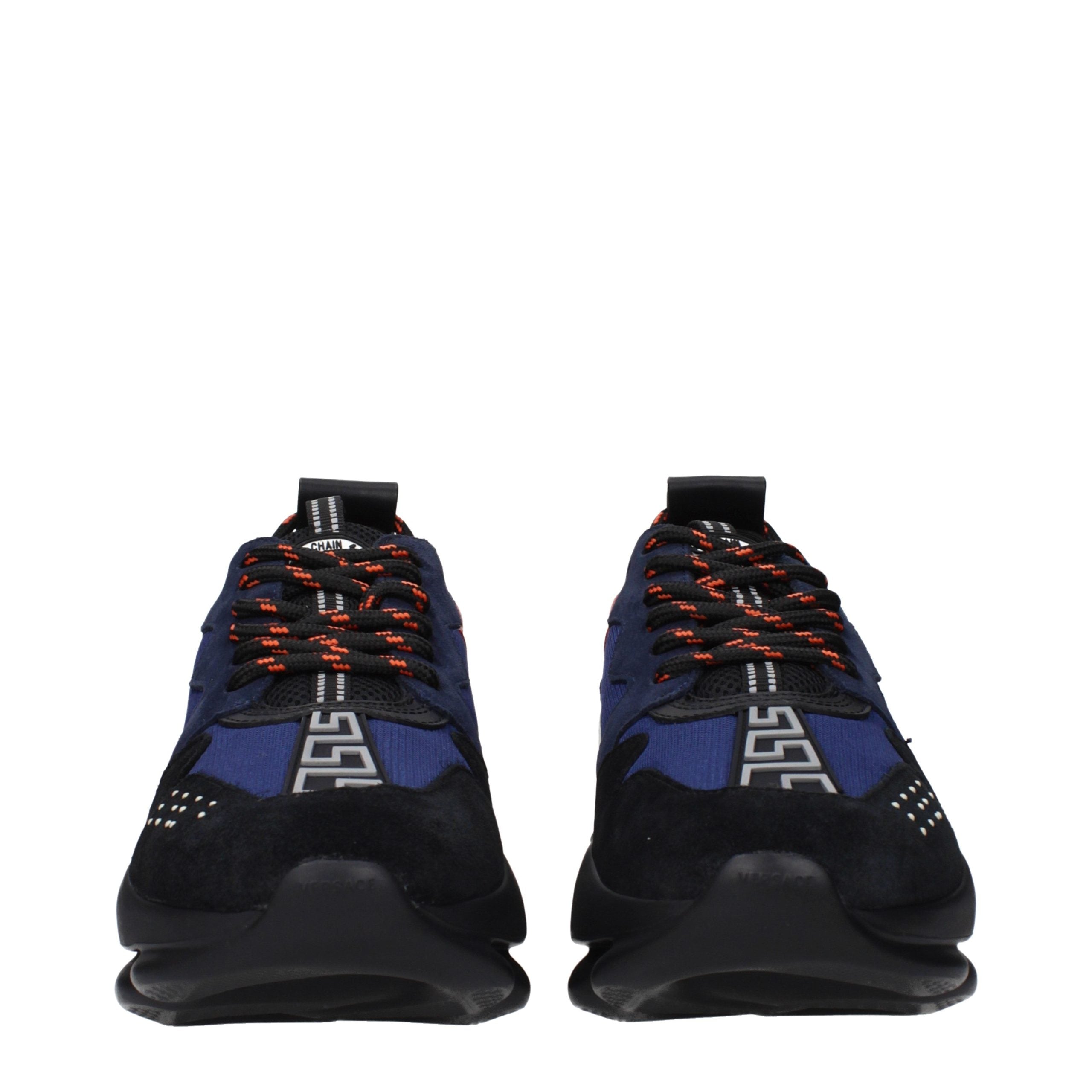 Versace Blue Fabric Athletic Men's Sneakers