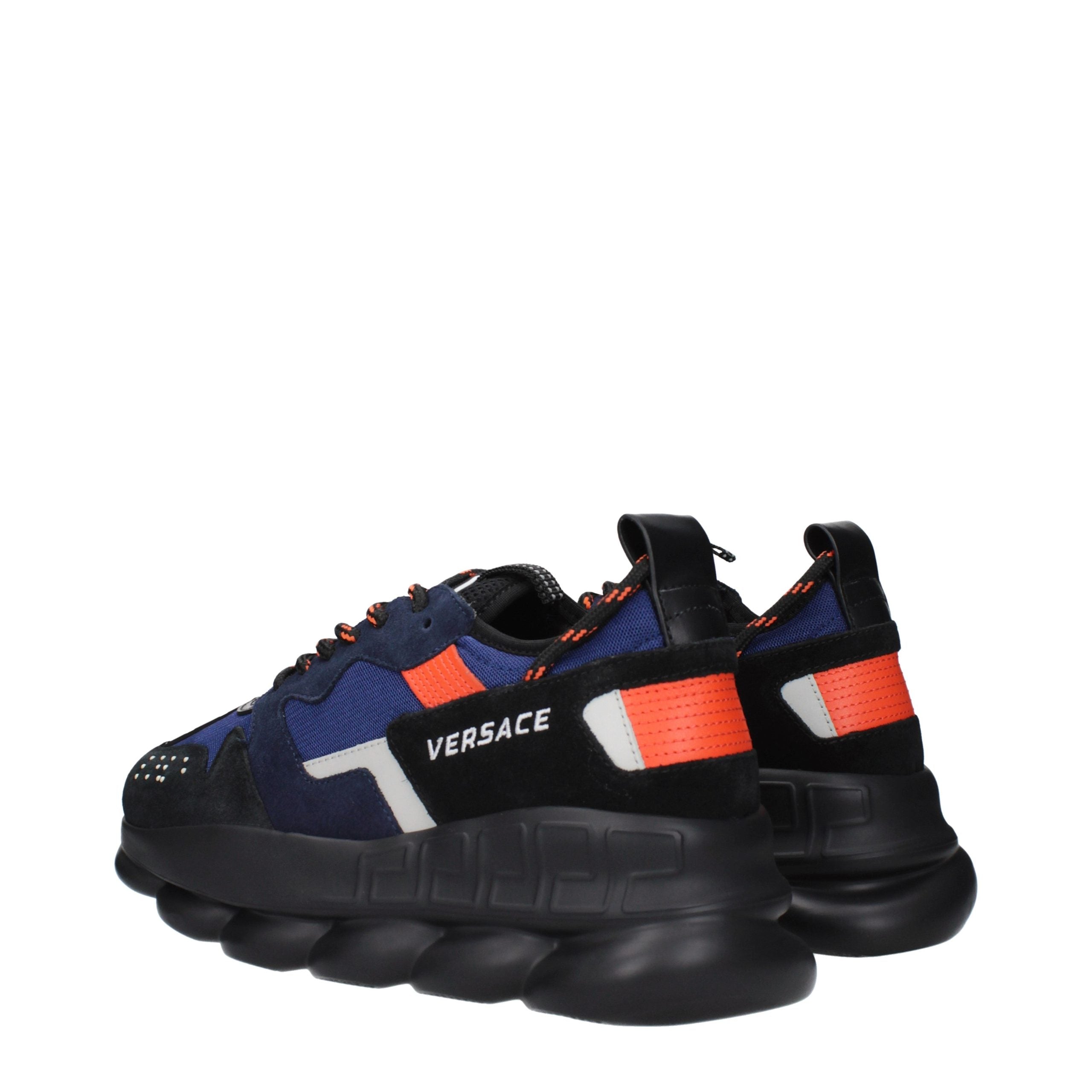 Versace Blue Fabric Athletic Men's Sneakers
