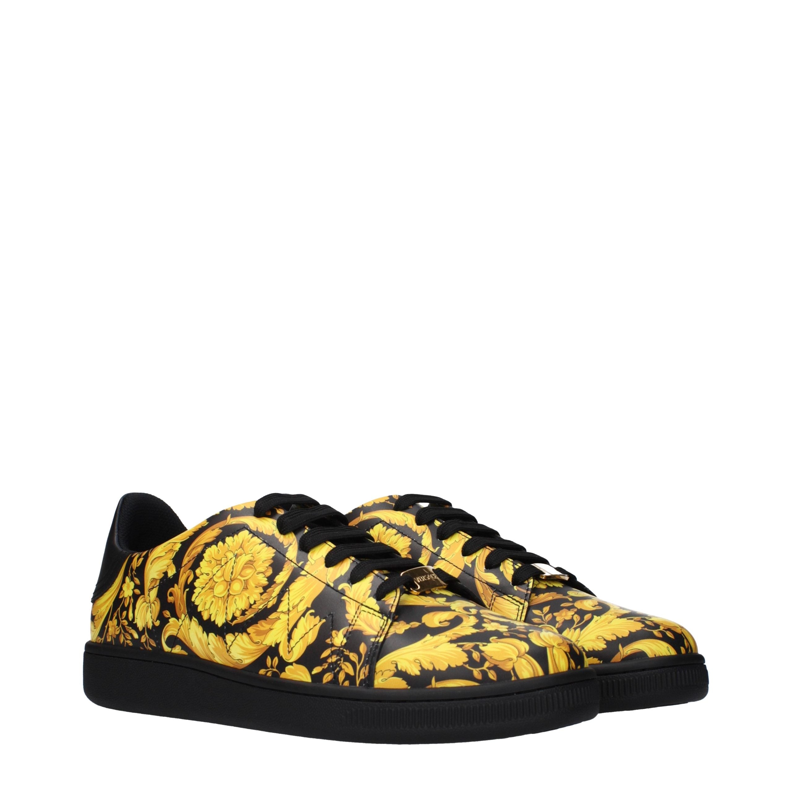 Versace Black Leather Chunky Men's Sneakers