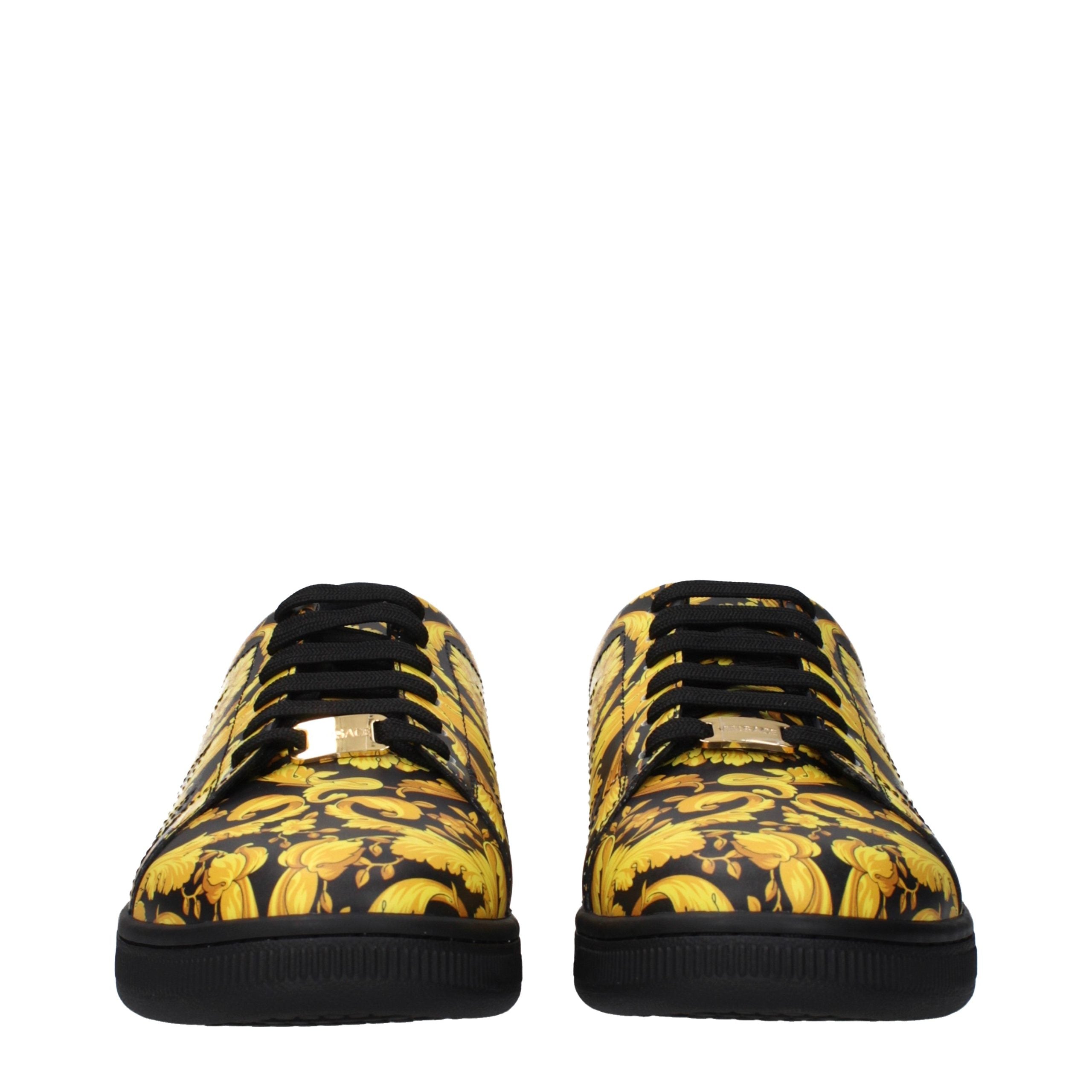 Versace Black Leather Chunky Men's Sneakers