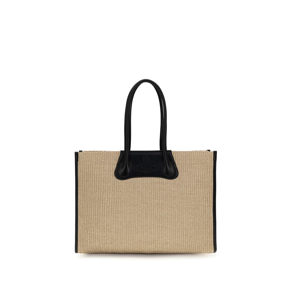Vivienne Westwood Beige Raffia Shoulder Women's Bag