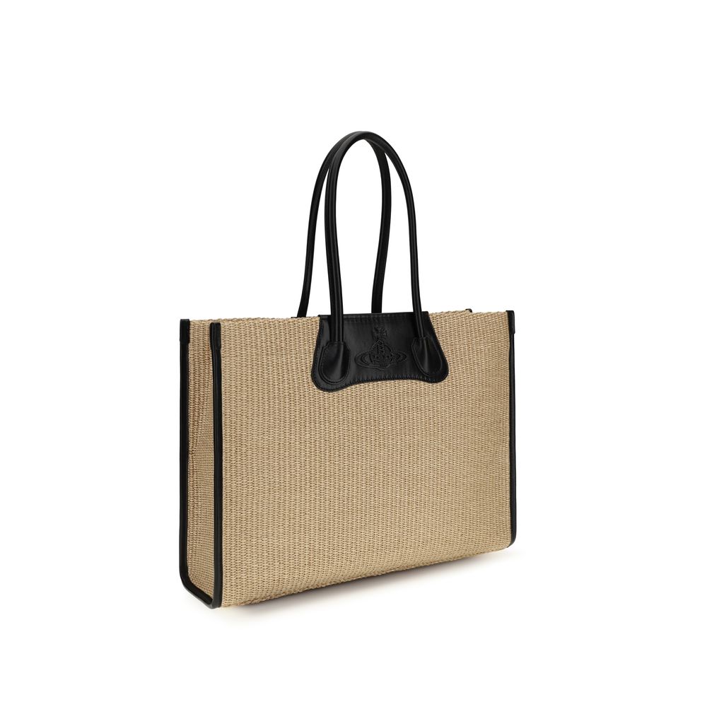 Vivienne Westwood Beige Raffia Shoulder Women's Bag