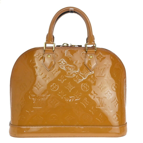 Louis Vuitton Alma Camel Patent Leather Handbag (Pre-Owned)