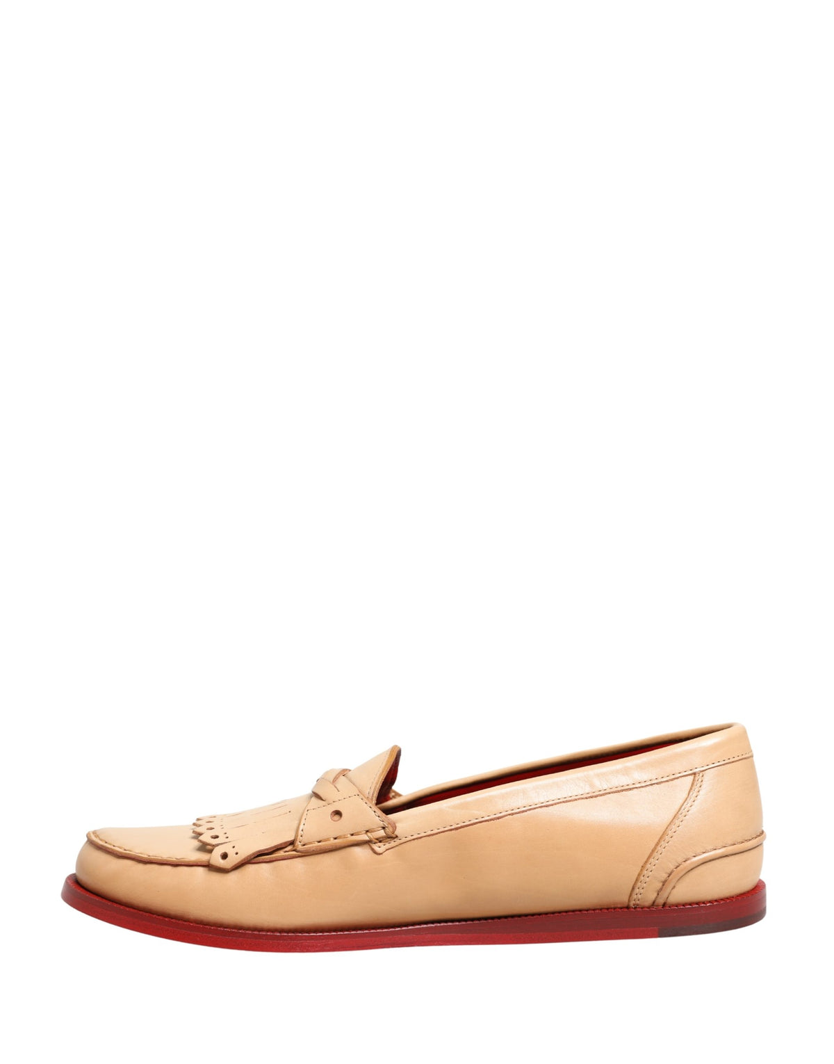 Dolce & Gabbana Beige Tassel Leather Men Slip On Loafers Men's Shoes (Pre-Owned)